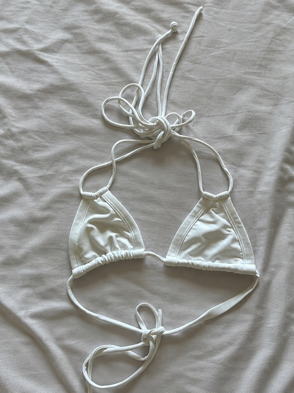 Montce White Triangle Bikini Top